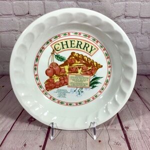 Vintage Himark Korea The Golden Pie Collection 10 1/2” Ceramic Cherry Pie Plate